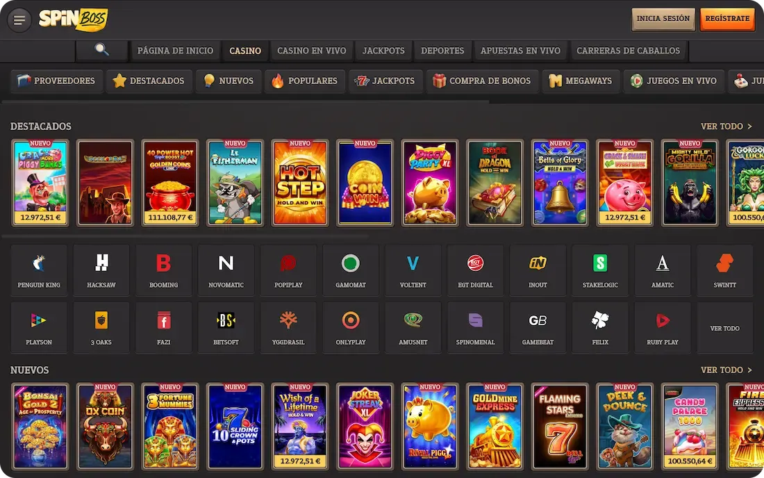 juegos del casino spinboss